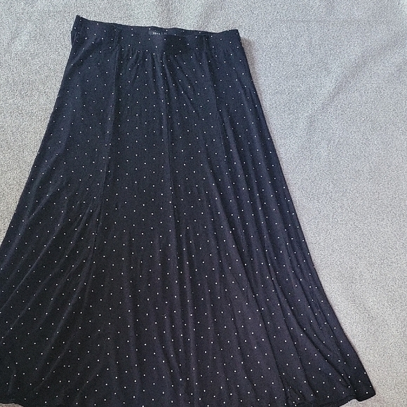 Torrid Black Maxi Skirt Modest Polka Dot White Size 0 - Picture 2 of 11